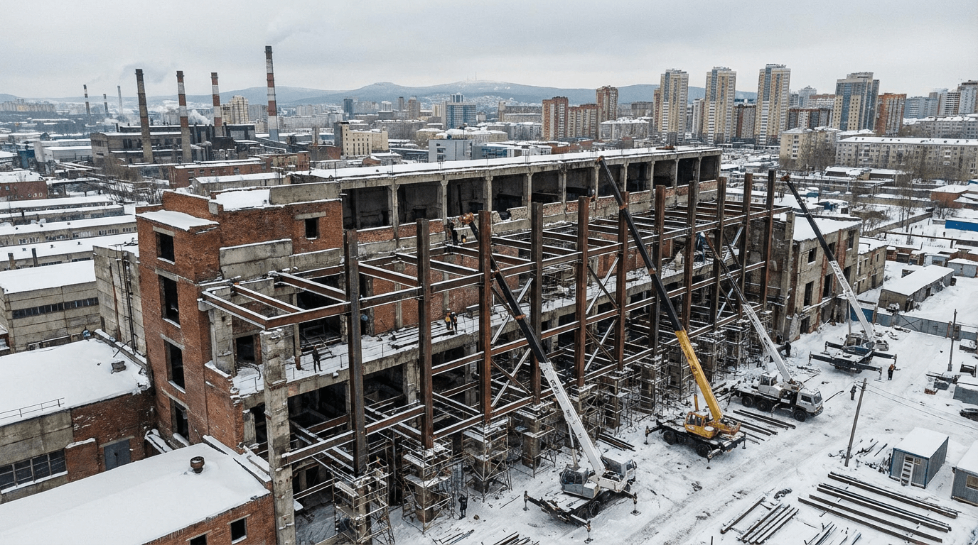 Усиление конструкций промышленных зданий в Екатеринбурге: от заводов до складов